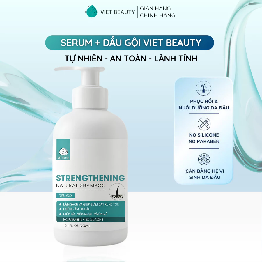 Dầu gội chăm sóc da đầu Việt beauty giúp kiềm dầu, phục hồi da đầu khỏe mạnh 300ml