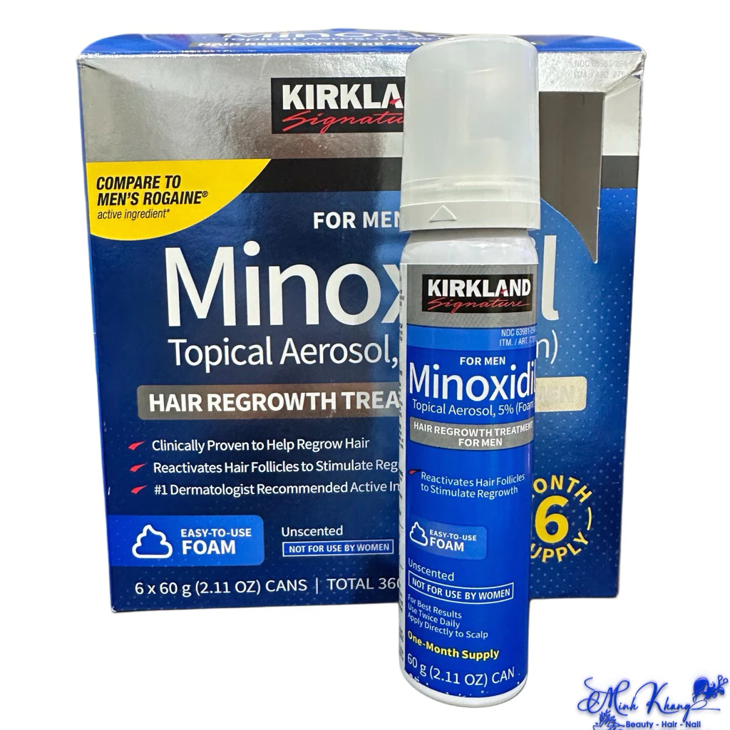 Dung Dịch Mọc Râu Tóc Kirkland 5% Foam 60ml Dạng bọt