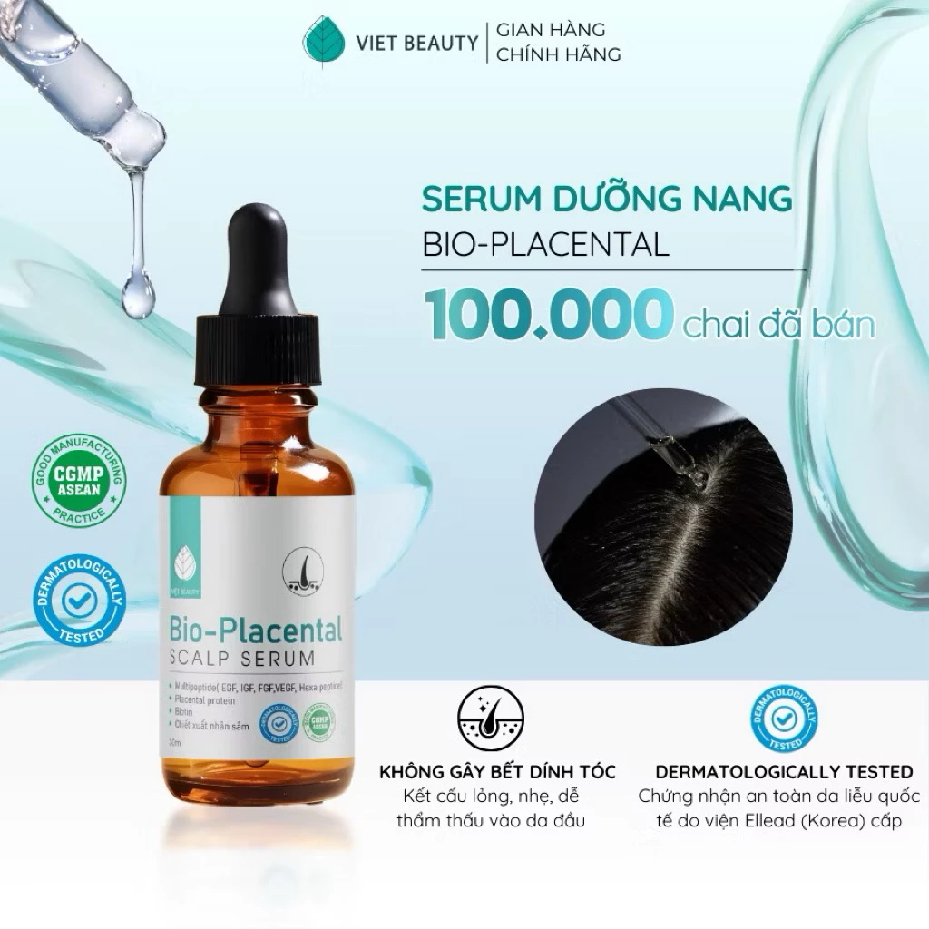 Tinh chất dưỡng nang tóc, tăng mật độ tóc BIO-PLACENTAL hỗ trợ mọc tóc, dưỡng da đầu khỏe mạnh